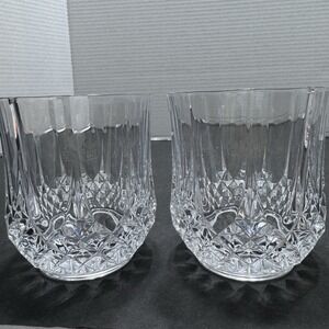 Set of 2 Cristal d'Arques Crystal Longchamp Whiskey Glasses 3.75" H Discontinued